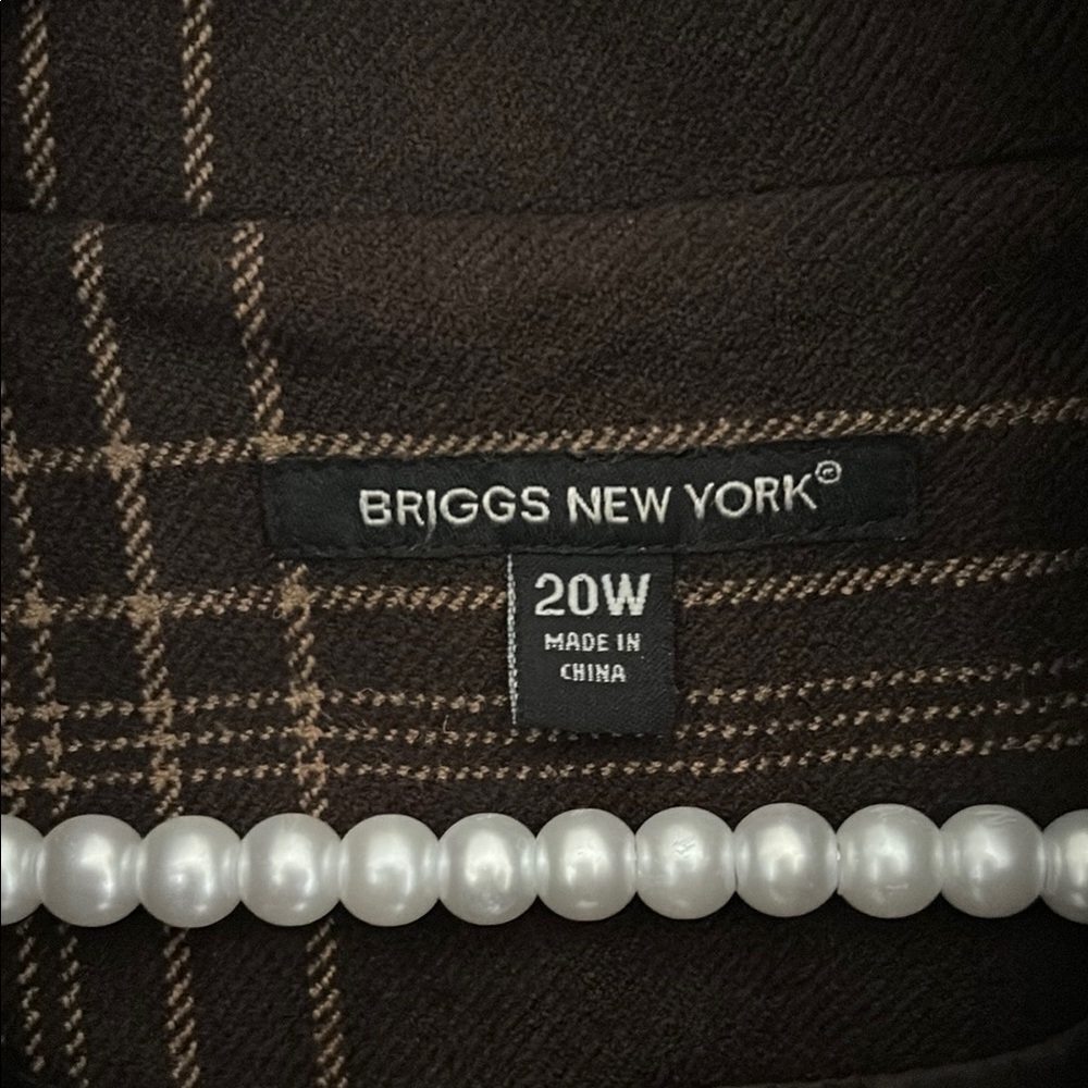Briggs New York Dark Brown Plaid Jacket - Picture 2 of 3